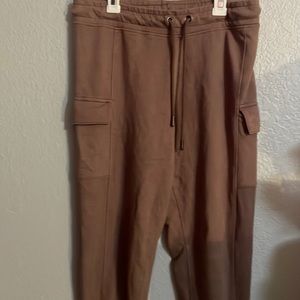 Brown cargo sweatpants